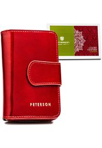 Portfel damski Peterson PTN 76115-SH czerwony. Kolor: czerwony. Materiał: lakier, skóra