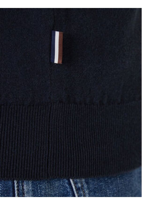 Bugatti Sweter 7600-85520D Granatowy Regular Fit. Kolor: niebieski. Materiał: bawełna