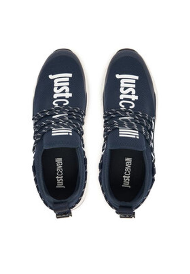 Just Cavalli Sneakersy 80QA3SA0 ZSE69 Granatowy. Kolor: niebieski. Materiał: materiał