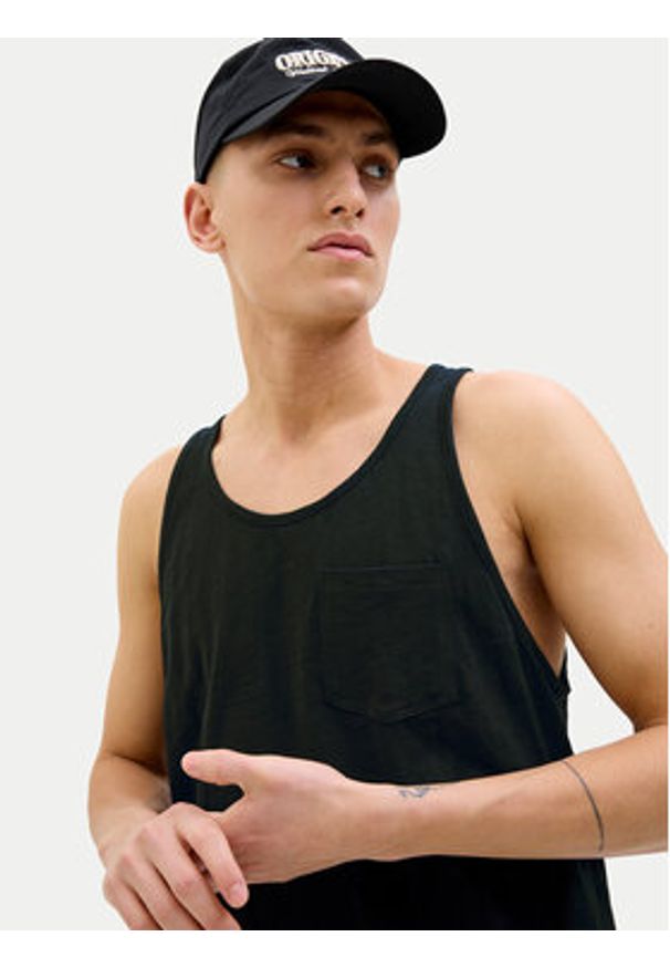 Jack & Jones - Jack&Jones Tank top Varenna 12273165 Czarny Regular Fit. Kolor: czarny. Materiał: bawełna