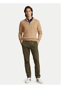 Polo Ralph Lauren Sweter 710810841003 Beżowy Regular Fit. Typ kołnierza: polo. Kolor: beżowy. Materiał: bawełna #3