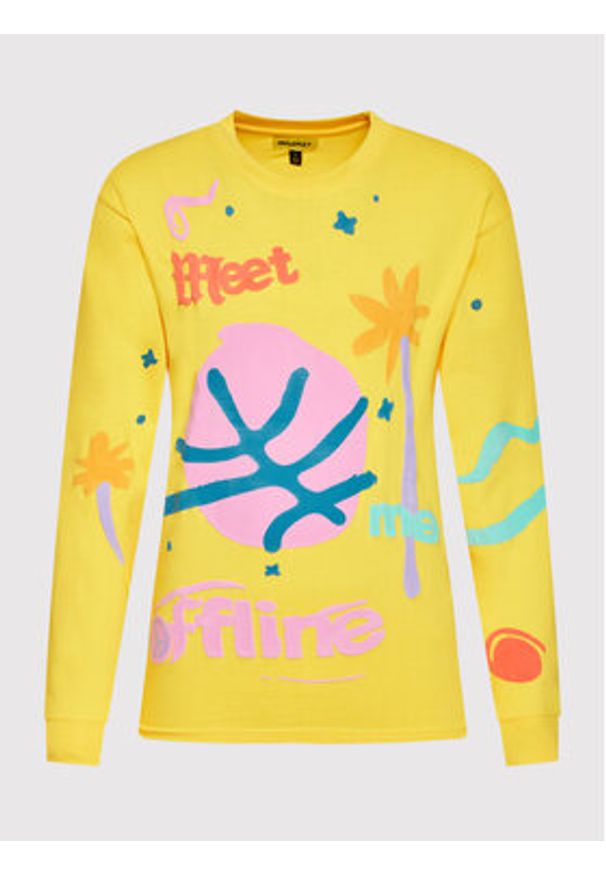Market Longsleeve Unisex Meet Me Offline 398000330 Żółty Regular Fit. Kolor: żółty. Materiał: bawełna. Długość rękawa: długi rękaw