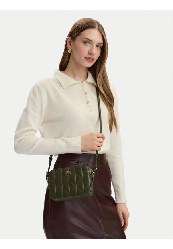 Calvin Klein Torebka Quilted Double Zip Camera Bag LV04F3328G Beżowy. Kolor: beżowy. Materiał: skórzane