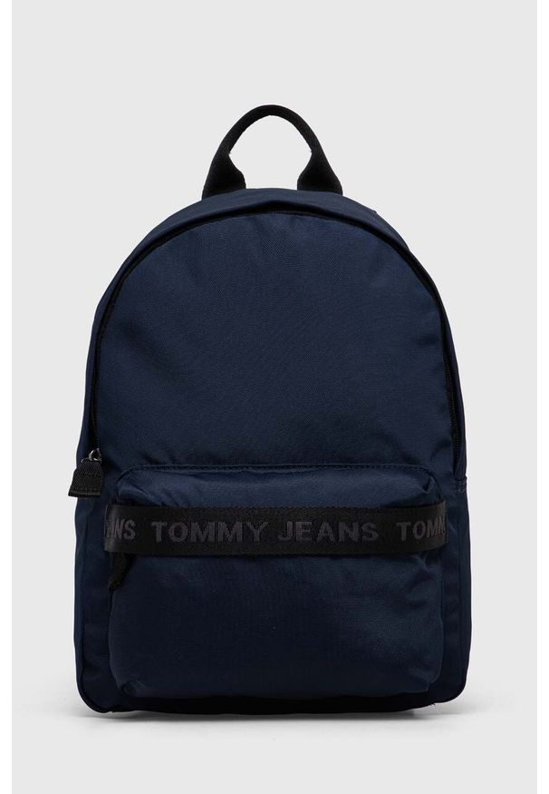 Tommy Jeans plecak damski kolor granatowy mały z nadrukiem. Kolor: niebieski. Materiał: poliester. Wzór: nadruk