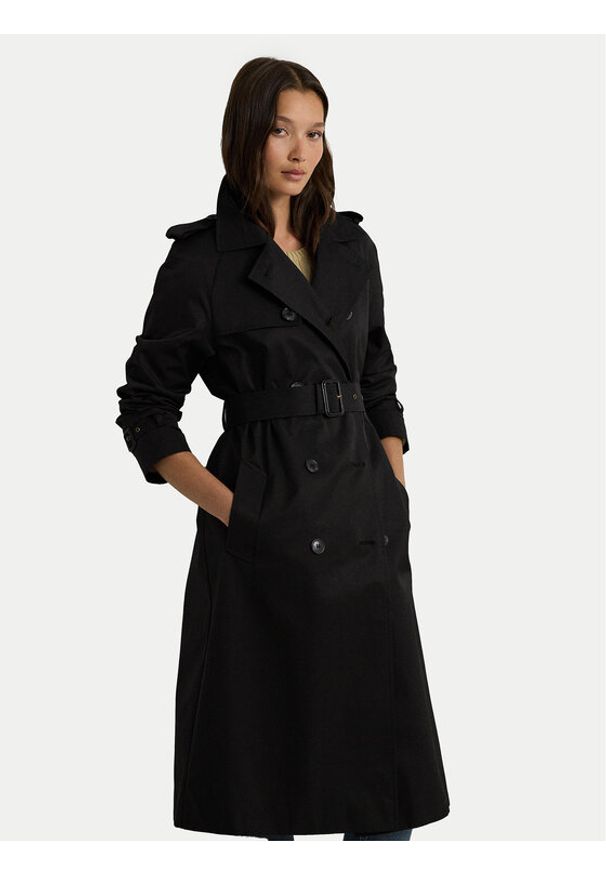 Lauren Ralph Lauren Trencz 297951259001 Czarny Straight Fit. Kolor: czarny. Materiał: syntetyk, bawełna