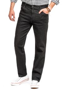 Wrangler - WRANGLER TEXAS MĘSKIE SPODNIE JEANSOWE JEANSY BLACK STROKE W121T490U 112144744