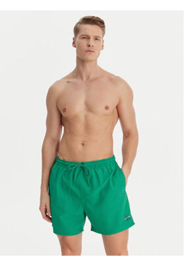 Calvin Klein Swimwear Szorty kąpielowe LV00N61045 Zielony. Kolor: zielony. Materiał: syntetyk
