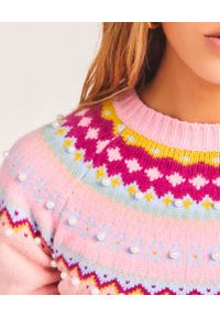 LOVE SHACK FANCY - Bawełniany sweter z kolorowym wzorem Crawley. Kolor: wielokolorowy, fioletowy, różowy. Materiał: bawełna. Długość rękawa: długi rękaw. Długość: długie. Wzór: kolorowy. Styl: klasyczny