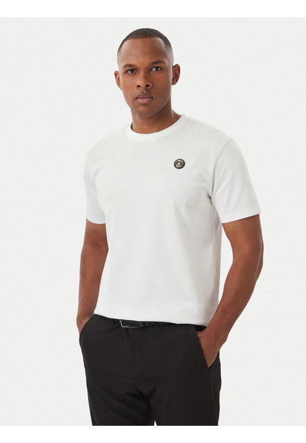 Beverly Hills Polo Club T-Shirt M1631-HR Biały Regular Fit. Typ kołnierza: polo. Kolor: biały. Materiał: bawełna