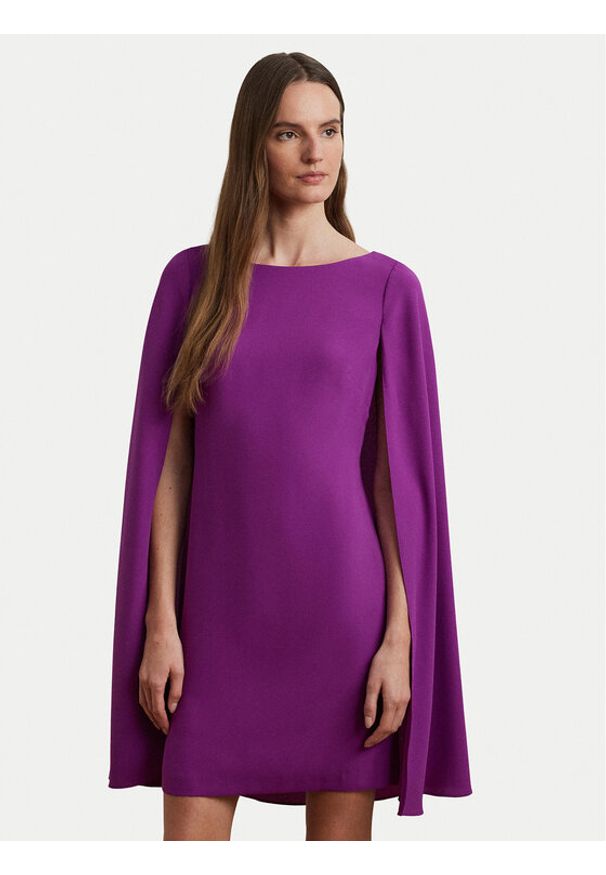 Lauren Ralph Lauren - LAUREN RALPH LAUREN Sukienka koktajlowa 2,53855E+11 Fioletowy Slim Fit. Kolor: fioletowy. Materiał: syntetyk. Styl: wizytowy