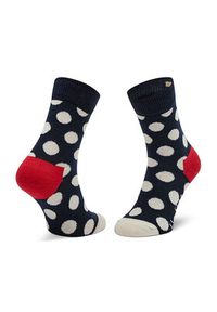 Happy-Socks - Happy Socks Zestaw 2 par wysokich skarpet dziecięcych KSTR02-4000 Granatowy. Kolor: niebieski. Materiał: materiał