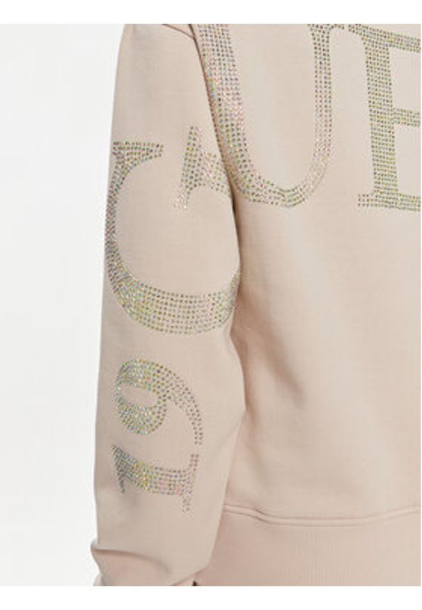 Guess Bluza W4YQ17 KC8I0 Beżowy Regular Fit. Kolor: beżowy. Materiał: bawełna