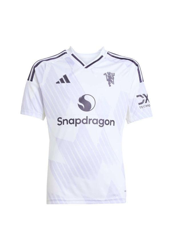 Adidas - Koszulka piłkarska dla dzieci ADIDAS Manchester United 25/26 wyjazdowa. Wzór: aplikacja. Sport: piłka nożna