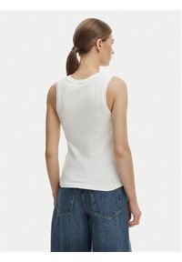 TOMMY HILFIGER - Tommy Hilfiger Top WW0WW47806 Écru Slim Fit. Kolor: kremowy. Materiał: bawełna #2