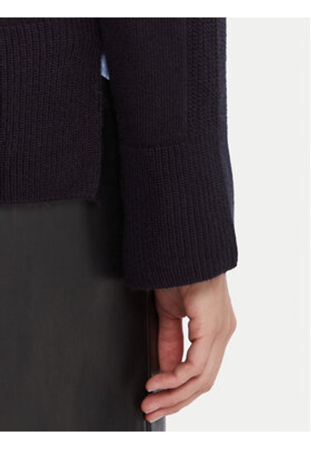 Marella Sweter Alaska 2525366102 Granatowy Regular Fit. Kolor: niebieski. Materiał: wełna
