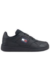 Buty Tommy Jeans Retro Basket EM0EM00955-0GK - czarne. Kolor: czarny. Materiał: poliester, skóra, kauczuk. Szerokość cholewki: normalna #1