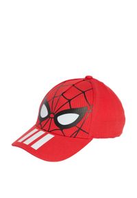 Adidas - Czapka dziecięca adidas Marvel Spider Man. Kolor: czerwony. Wzór: motyw z bajki. Styl: młodzieżowy