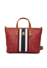 TOMMY HILFIGER - Tommy Hilfiger Torebka Th Monoplay Mini Tote Stripe Le AW0AW18389 Czerwony. Kolor: czerwony. Materiał: skórzane #1