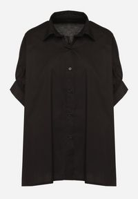 Born2be - Czarna Bawełniana Koszula o Kroju Oversize Zialira. Okazja: na co dzień. Kolor: czarny. Materiał: bawełna. Długość rękawa: krótki rękaw. Długość: krótkie. Styl: casual, elegancki #6