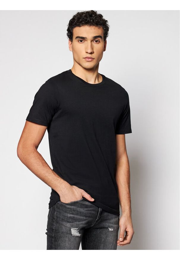 Jack & Jones - Jack&Jones T-Shirt Orrganic Basic 12156101 Czarny Slim Fit. Kolor: czarny. Materiał: bawełna