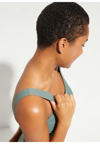 bonprix - Kostium kąpielowy shape z ozdobnymi plisami, lekki stopień modelowania sylwetki. Kolor: zielony. Materiał: materiał #3