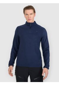4f - 4F Bielizna termiczna polarowa (góra) męska - granatowa XXL. Typ kołnierza: kołnierzyk stójkowy. Kolor: niebieski. Materiał: polar. Sezon: zima. Sport: turystyka piesza #1