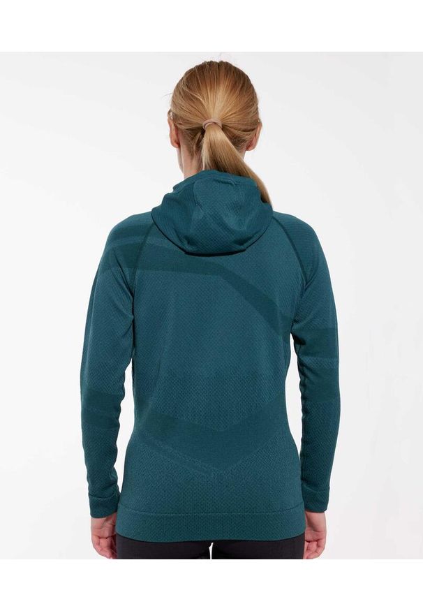 Bluza damska wełniana z kapturem Brubeck THERMO WOOL by Pustelnik. Typ kołnierza: kaptur. Kolor: zielony. Materiał: wełna