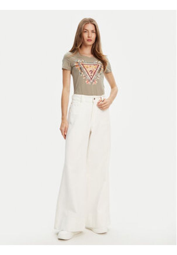 Guess T-Shirt W5YI08 J1314 Zielony Regular Fit. Kolor: zielony. Materiał: bawełna