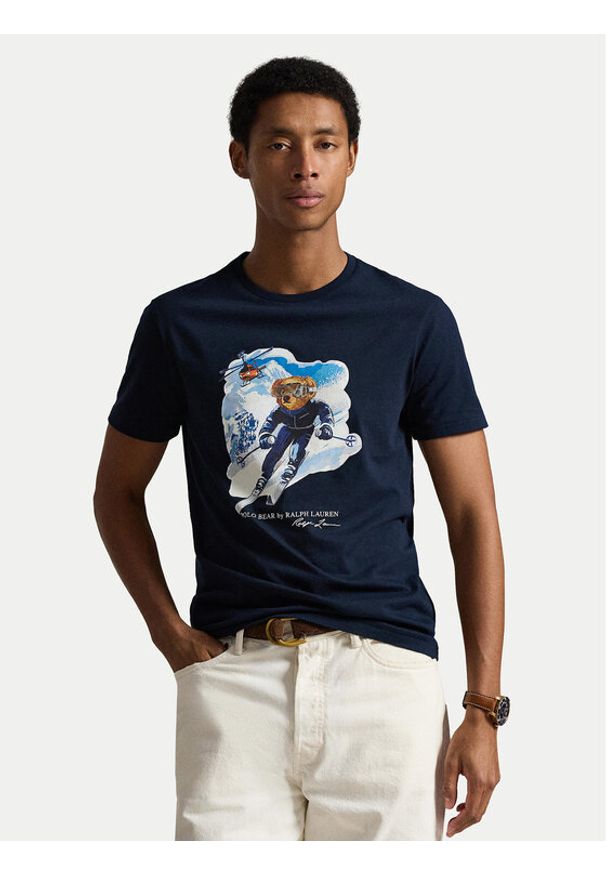 Polo Ralph Lauren T-Shirt 710P07343002 Granatowy Regular Fit. Typ kołnierza: polo. Kolor: niebieski. Materiał: bawełna