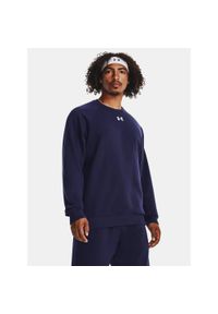 Under Armour - Bluza fitness męska UNDER ARMOUR Rival Fleece Crew. Okazja: na co dzień. Kolor: fioletowy. Materiał: bawełna, poliester. Styl: casual, sportowy. Sport: fitness #1