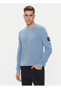 Calvin Klein Jeans Sweter J30J323989 Niebieski Regular Fit. Kolor: niebieski. Materiał: bawełna #1