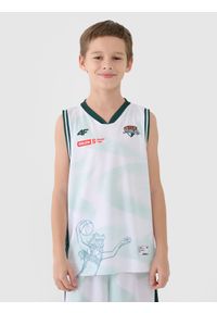 4f - 4F Koszulka meczowa replika domowa z sezonu 2024/25 dziecięca 4F x Zastal Zielona Góra - multikolor 146/152 (10-12 lat). Typ kołnierza: dekolt w serek. Kolor: wielokolorowy. Materiał: włókno, dzianina, syntetyk, materiał. Wzór: gładki, ze splotem, nadruk. Sezon: lato. Sport: fitness, koszykówka #1