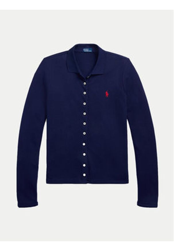 Polo Ralph Lauren Koszula 211941176003 Granatowy Slim Fit. Typ kołnierza: polo. Kolor: niebieski. Materiał: bawełna