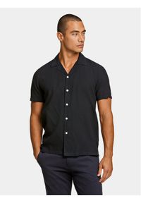 Lindbergh Koszula 30-203319 Czarny Relaxed Fit. Kolor: czarny. Materiał: bawełna