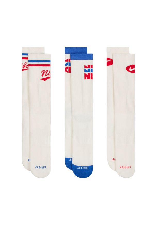 Nike - Skarpety Unisex Dla Dorosłych Everyday Plus (zestaw 3 Sztuk). Kolor: biały. Sport: turystyka piesza