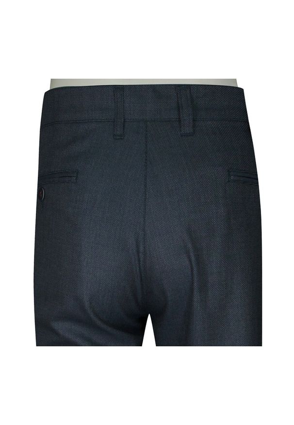 Rigon - Spodnie Męskie, Niebieskie w Drobne Tłoczenie, Casualowe, Zwężane, Chinosy z Elastanem -RIGON. Okazja: na co dzień. Kolor: niebieski. Materiał: elastan, poliester. Styl: casual