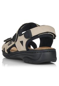Komfortowe sandały damskie sportowe na rzepy beżowe Rieker 64582-60 beżowy. Zapięcie: rzepy. Kolor: beżowy. Styl: sportowy #10