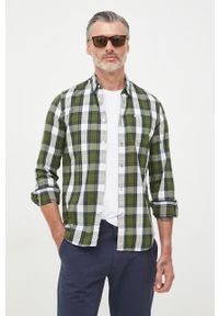 Pepe Jeans koszula bawełniana męska kolor zielony relaxed z kołnierzykiem button-down. Typ kołnierza: button down. Kolor: zielony. Materiał: bawełna #1