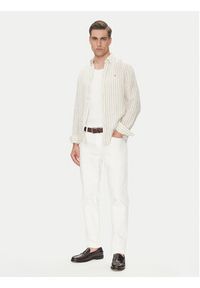 TOMMY HILFIGER - Tommy Hilfiger Koszula Essential MW0MW38581 Beżowy Regular Fit. Kolor: beżowy. Materiał: len #3