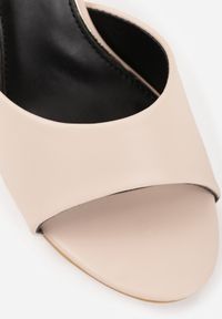 Renee - Beżowe Klapki z Wyciętą Cholewką Glyserris. Okazja: na imprezę, na co dzień. Kolor: beżowy. Materiał: skóra. Styl: casual, elegancki #2