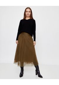 HEMISPHERE - Spódnica khaki z tiulu. Kolor: brązowy. Materiał: tiul. Sezon: zima, jesień. Styl: klasyczny #5