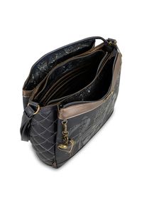 Granatowa Torebka Anekke Modna Damska Listonoszka. Kolor: niebieski. Wzór: haft, aplikacja. Dodatki: z haftem, z breloczkiem, z aplikacjami. Materiał: zdobione. Styl: casual #3