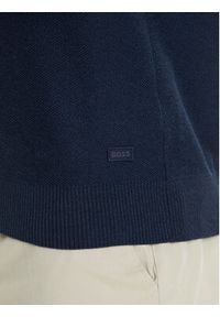 BOSS Sweter Kencel 50545678 Granatowy Regular Fit. Kolor: niebieski. Materiał: bawełna #5