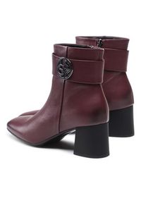 Lasocki Botki 0539-01 Bordowy. Kolor: czerwony. Materiał: skóra #7
