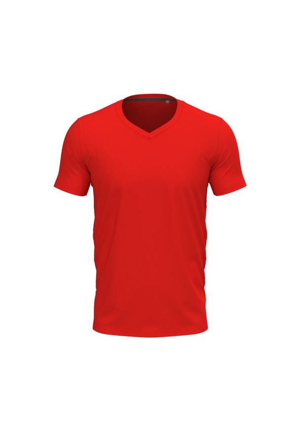 Stedman - Męska Koszulka Z Dekoltem W Szpic. Kolor: czerwony. Sport: turystyka piesza