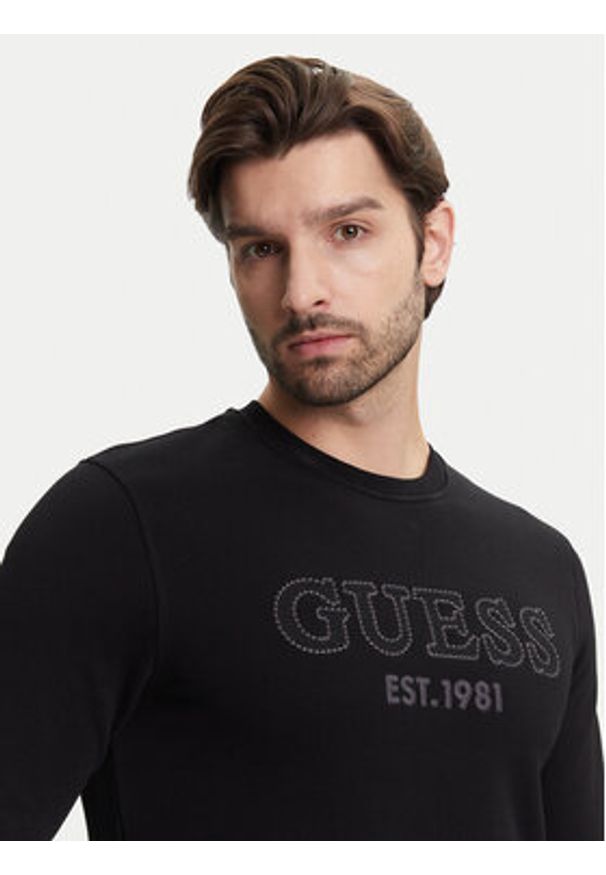 Guess Bluza M5YQ08 KCN01 Czarny Regular Fit. Kolor: czarny. Materiał: bawełna