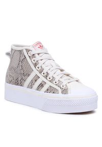 Adidas - adidas Trampki Nizza Platform Mid Shoes HQ1981 Beżowy. Kolor: beżowy. Materiał: skóra. Obcas: na platformie #4