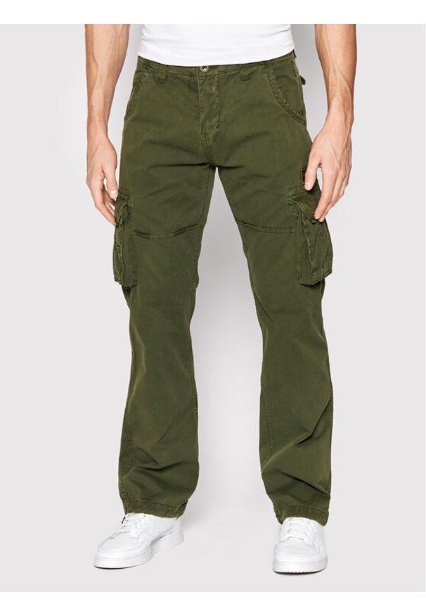 Alpha Industries Spodnie materiałowe Jet 101212 Zielony Straight Fit. Kolor: zielony. Materiał: bawełna