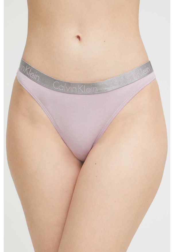 Calvin Klein Underwear stringi kolor fioletowy. Kolor: fioletowy