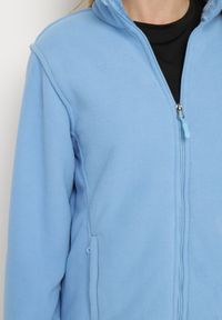 Born2be - Niebieski Klasyczny Polar ze Ściągaczami przy Rękawach Paradi. Okazja: na spacer, na co dzień. Kolor: niebieski. Materiał: polar. Długość rękawa: długi rękaw. Długość: długie. Styl: klasyczny #5